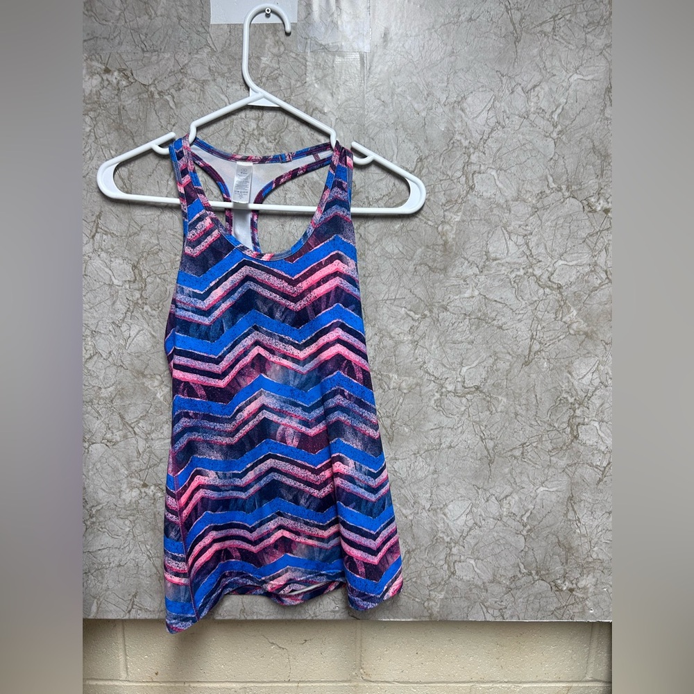 Ivivva Blue and Pink Chevron Tank Top